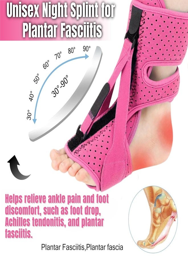 CQSMY Plantar Fasciitis Night Splint for Women & Men, Adjustable 3-Point Support Foot Brace for Foot Drop, Achilles Tendonitis (Pink) - Image 3