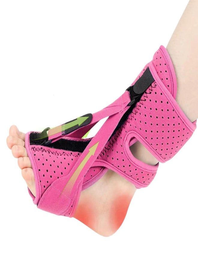 CQSMY Plantar Fasciitis Night Splint for Women & Men, Adjustable 3-Point Support Foot Brace for Foot Drop, Achilles Tendonitis (Pink) - Image 1