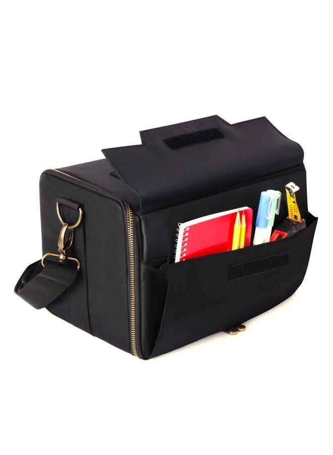 ENHANCE حقيبة مصغرة للشخصيات - حقيبة تخزين وحمل مدمجة لشخصيات DnD مع حزام كتف، 3 صواني رغوية (2 صينية مقطوعة مسبقًا وصينية قابلة للتخصيص) - تناسب الشخصيات القياسية من 20 مم إلى 25 مم - Image 5