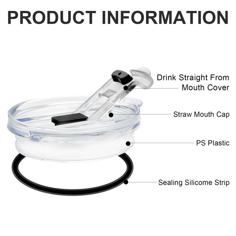 XZESH 2Pcs Tumbler Lid Replacement Compatible With Reduce 40oz 50oz, Accessories for Reduce Tumbler Cup, Bpa-Free, Reusable Replacement Lid - Image 2