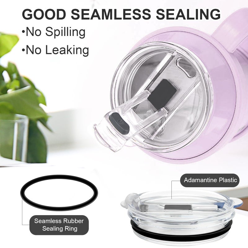 XZESH 2Pcs Tumbler Lid Replacement Compatible With Reduce 40oz 50oz, Accessories for Reduce Tumbler Cup, Bpa-Free, Reusable Replacement Lid - Image 3