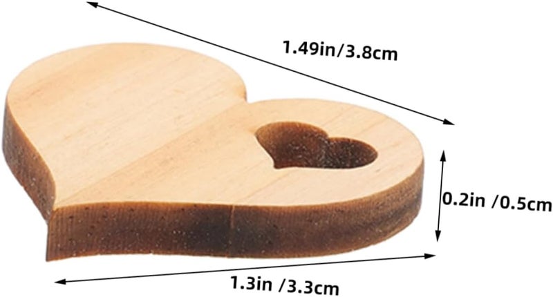Healifty 100Pcs Heart Shape Wood Slices DIY Decor Wooden Heart Cutouts for Valentine's Day Wedding Craft Handmade Decorations Wooden Embellishments - Image 2
