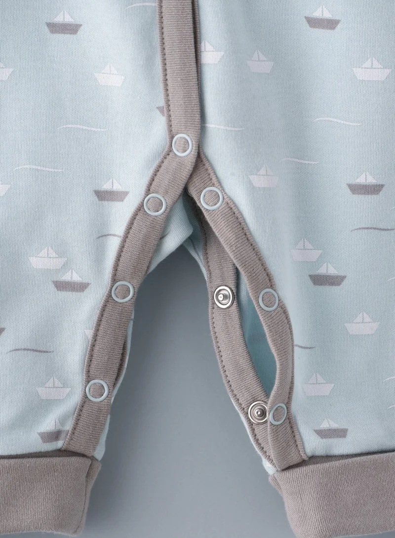 Boo Boo BooBoo Kids   3 Pcs Set - Sleepsuit O/F, Cap & Bib     100% Cotton