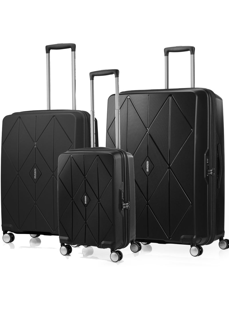 AMERICAN TOURISTER ARGYLE 3 Pcs Set Hard sided Spinner Luggage-BLACK  - Image 1