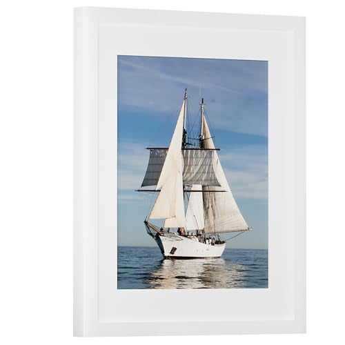 PEALSN 12x16 Picture Frame Display Pictures 85 x 11 with Mat or 12 x 16 Without Mat for Wall Mounting Display Photo Frames White - Image 3