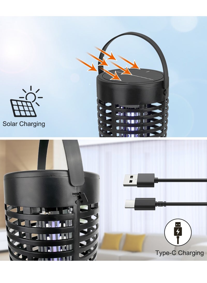 ستارجولد قاتل الحشرات بالأشعة فوق البنفسجية، قاتل البعوض، 7 واط، غير سام مع لوحة شمسية للمطعم، المكتب، المطبخ، غرفة النوم - أسود - Image 3