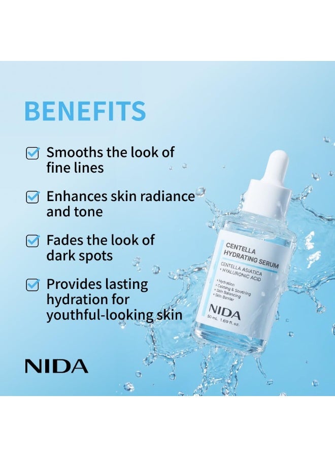 NIDA Centella Hydrating Serum | Centella Asiatica, Hyaluronic Acid | Hydration, Calming & Soothing, Skin Balancing, Skin Barrier | 1.69 fl. oz., 50ml (Updated) - Image 3