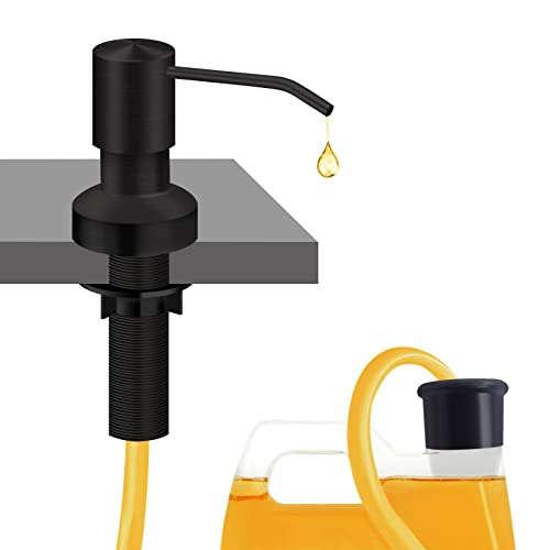 izolor Sink Soap Dispenser for Kitchen Sink, Countertop Built in Sink Soap Dispenser with 47”Extension Tube kit, No Need to Fill The Little Bottle Again (Black) - Image 1
