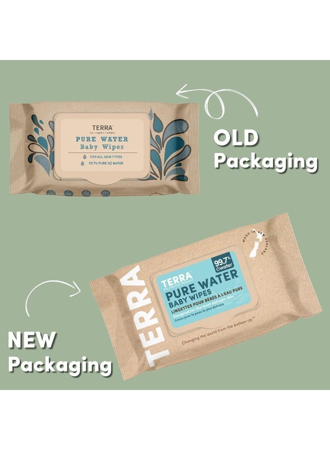 Terra Bamboo Water Baby Wipes: 99.7% Pure New Zealand Water, 100% Biodegradable Bamboo Fiber, 0% Plastic, Unscented Baby Wipes for Sensitive Skin, 12 Packs of 70 Wipes - Image 2
