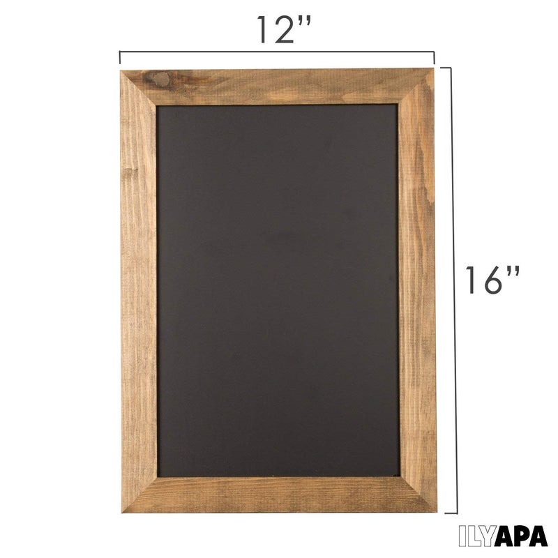 Ilyapa Rustic Wooden Magnetic Kitchen Chalkboard Sign - 12x16 Inch Brown Framed Wall Hanging Chalk Board for Farmhouse Decor, Wedding, Restaurant Menu - Image 2