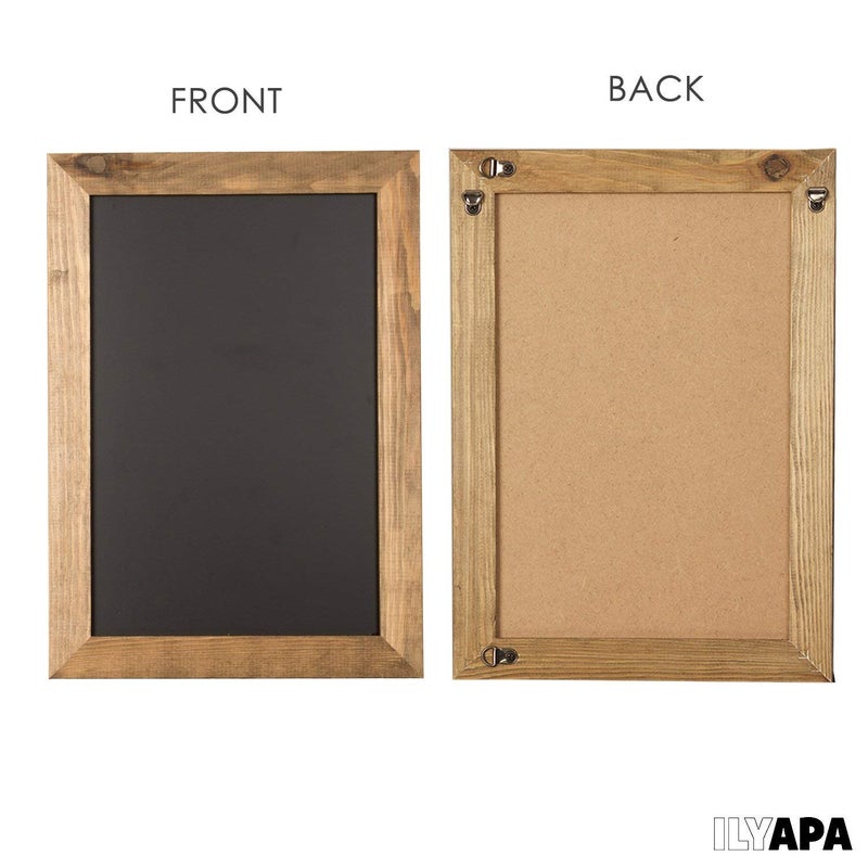 Ilyapa Rustic Wooden Magnetic Kitchen Chalkboard Sign - 12x16 Inch Brown Framed Wall Hanging Chalk Board for Farmhouse Decor, Wedding, Restaurant Menu - Image 5