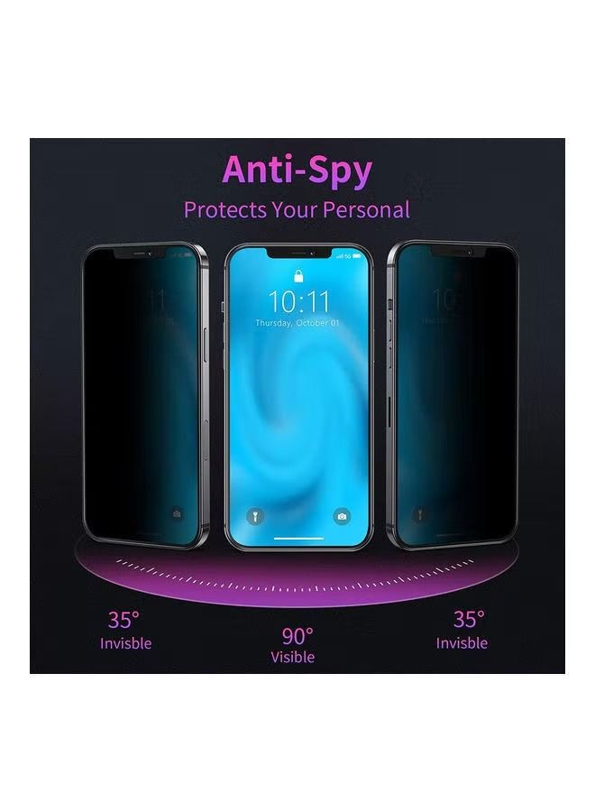 IAF 5D Anti-Spy Privacy Tempered Glass Screen Protector For iPhone 13/13 Pro Black - Image 2