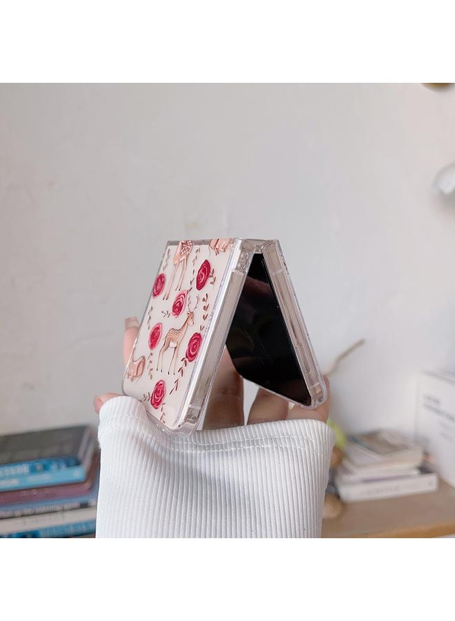 S-TOP Case For Samsung Galaxy Z Flip5 Painted Pattern PC Transparent Folding Phone Case - Image 5