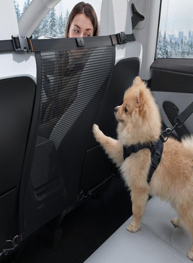 Spigen Micro Nylon Mesh Dog Barrier Secure Small & Medium Pet Divider Between Seats with Center Console Protector for Safe, Distraction-Free Driving, Universal Fit for Tesla & Cars & Compact SUVs - Image 1