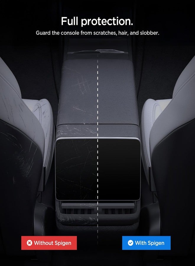 Spigen Micro Nylon Mesh Dog Barrier Secure Small & Medium Pet Divider Between Seats with Center Console Protector for Safe, Distraction-Free Driving, Universal Fit for Tesla & Cars & Compact SUVs - Image 5