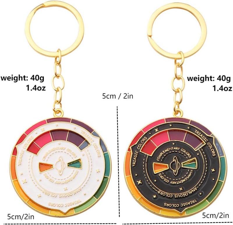 Color Wheel Keychain – What to Eat Keychain – Rotating Humor Pendant – Aesthetic Art Gifts for Artists - Image 2