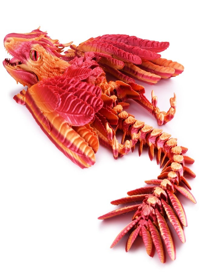 Guwewu Feathered Wyvern Dragon, 3D Printed Dragon, Articulated Dragon, Fidget Dragon, 3D Printed Toys, Desktop Pet (Infernostride) - Image 1