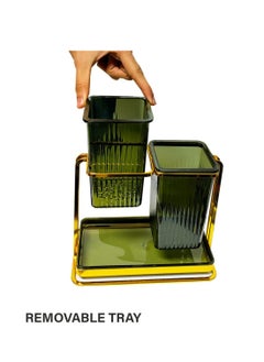 Generic Acrylic Strainer with Golden Metal Stand Multi-purpose  - Image 3