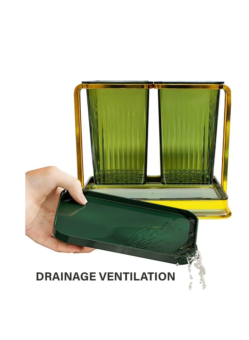 Acrylic Strainer with Golden Metal Stand Multi-purpose - Image 5