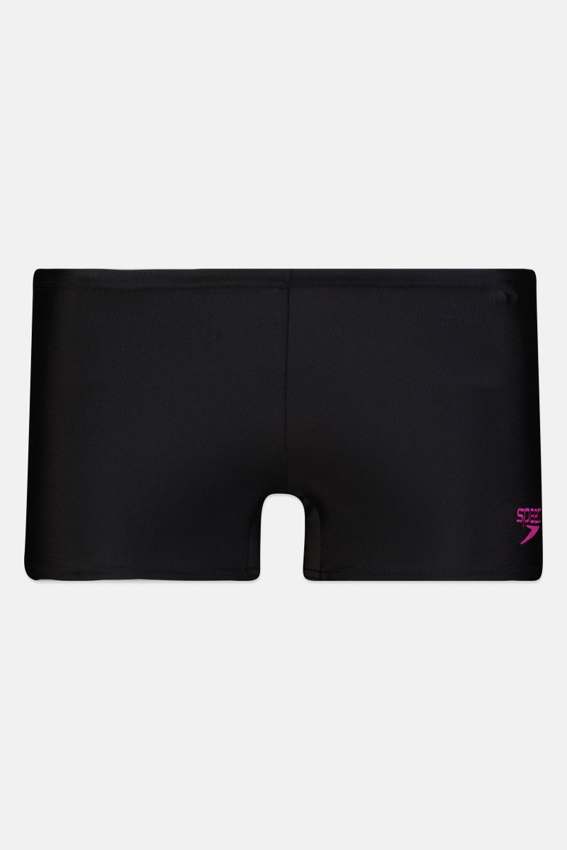 speedo Women Embroidered Logo Swim Shorts, Black - Image 2