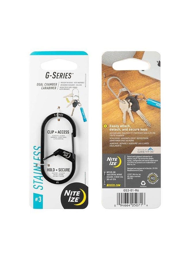 NiteIze - حلقة تسلق بغرفة مزدوجة من سلسلة G رقم 3 - أسود - Image 1