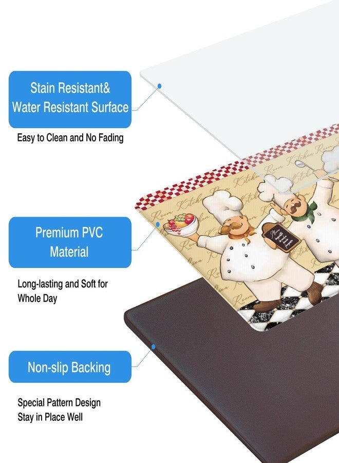 Kuyuayee Farmhouse Kitchen Rugs Set of 2 Farmhouse Chef Anti Fatigue PVC Non Slip Mats for Kitchen Floor Rustic Home Decor Low-Profile Washable Mat 17x47 Inch and 17x29 Inch - Image 3