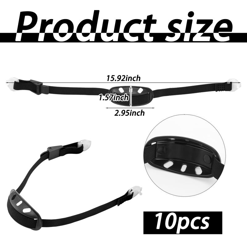 Cosblank 10 Pcs Universal Hard Hat Chin Strap with Chin Cup Elastic Helmet Strap Multi Point Adjustment Hard Hat Accessories Replacement for Construction Worker Guard Protection - Image 2