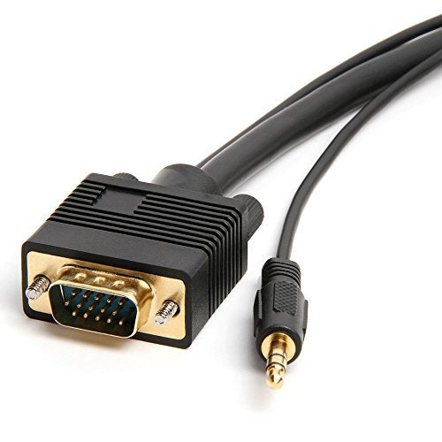 Cmple - VGA SVGA Monitor Cable, Gold Plated Connectors, Support Full HD Displays HDTVs (Male-to-Male) with 3.5mm Stereo Audio - 25 Feet - Image 1