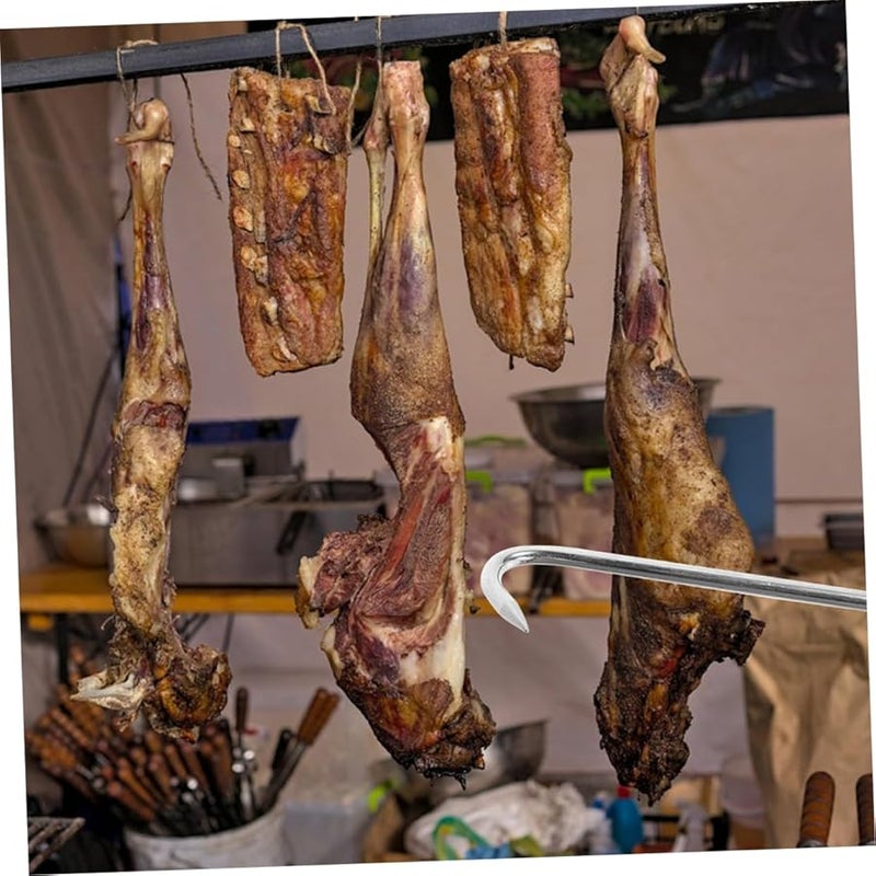 5 قطع من خطافات اللحم بمقبض T من الفولاذ المقاوم للصدأ لتعليق الصيد الخارجي وجزارة العظام - Image 5