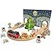 Orbrium Wooden Christmas Train Set Battery Operated Motorized Engine with Light Santa Sleigh Reindeer Gingerbread Elf Christmas Tree Holiday Toy Wooden Train Set Gift for Grandkids Toddlers Boys Girls Kids - Image 4