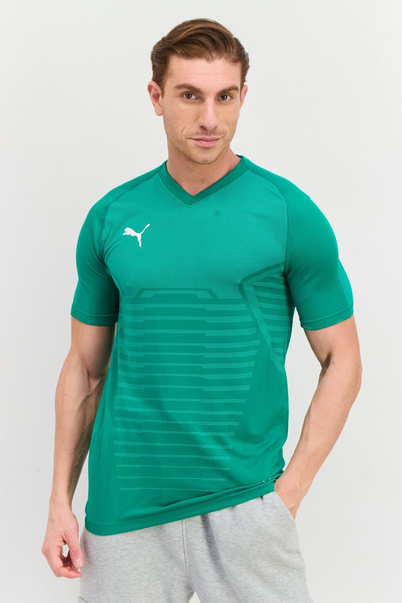 PUMA تي شيرت تدريب قصير الأكمام للرجال، أخضر - Image 1