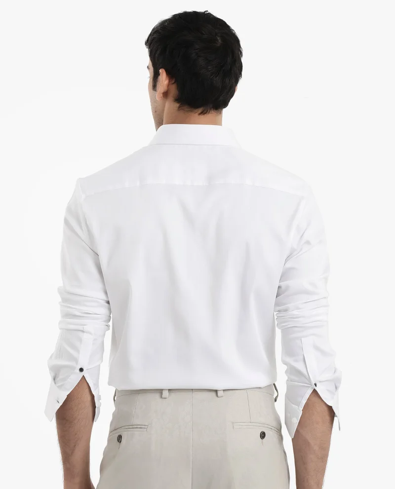 Rare Rabbit Men's Satin Stretch Solid Shirt