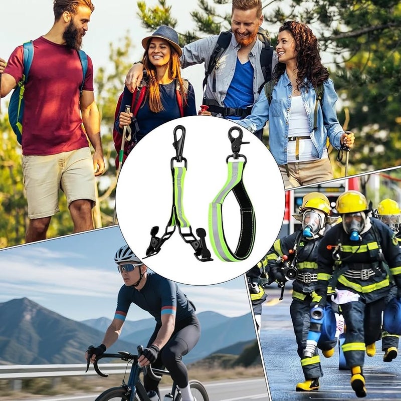 حزام قفاز رجال الإطفاء قابل للتعديل طقم من قطعتين حامل عاكس للحزام مع خطاف أسود - Image 5