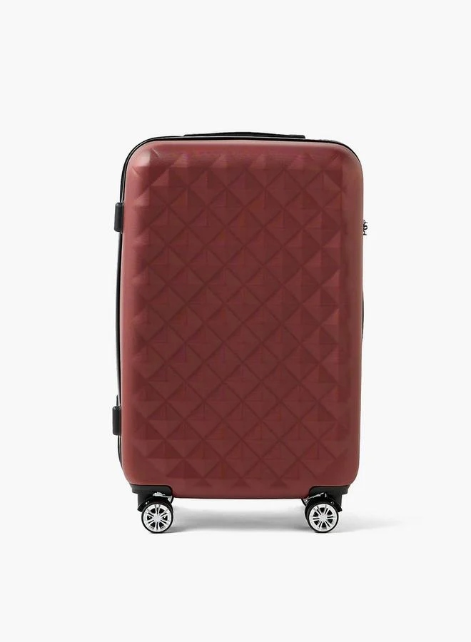 وايف Textured Hardcase Luggage Trolley With Retractable Handle - 20 Inches Cabin Bag