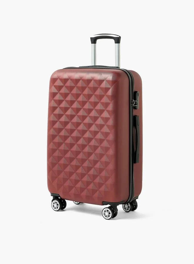 وايف Textured Hardcase Luggage Trolley With Retractable Handle - 20 Inches Cabin Bag