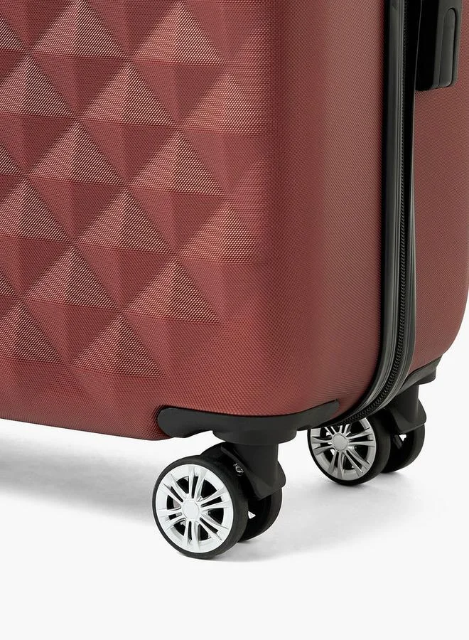 Wave BURGUNDY Textured Hardcase Luggage Trolley With Retractable Handle - 20 Inches Cabin Bag  | Best Price UAE