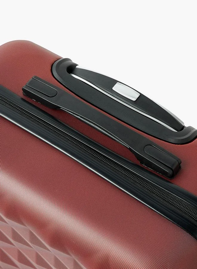 Wave BURGUNDY Textured Hardcase Luggage Trolley With Retractable Handle - 20 Inches Cabin Bag  | Best Price UAE