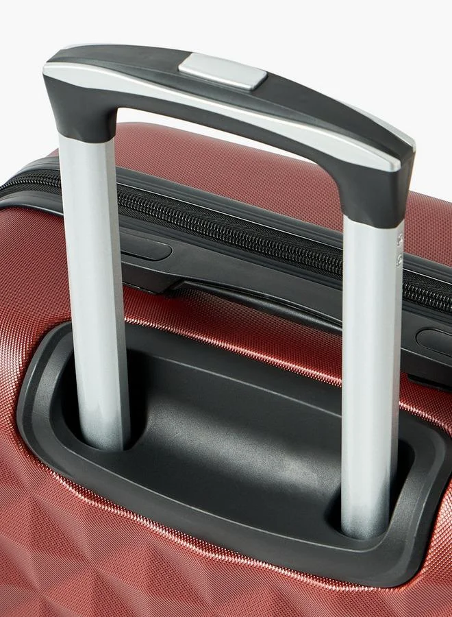 Wave BURGUNDY Textured Hardcase Luggage Trolley With Retractable Handle - 20 Inches Cabin Bag  | Best Price UAE