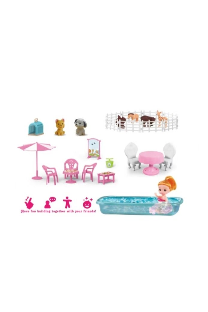 Dream House for Girls Villa Creative Role Play Set 4 Floors 12 Rooms Dollhouse Toddler Playhouse DIY Building Kids Gift for 3-10 Year Old Girls 297 Pieces - Image 3