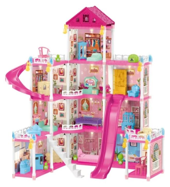 Dream House for Girls Villa Creative Role Play Set 4 Floors 12 Rooms Dollhouse Toddler Playhouse DIY Building Kids Gift for 3-10 Year Old Girls 297 Pieces - Image 1