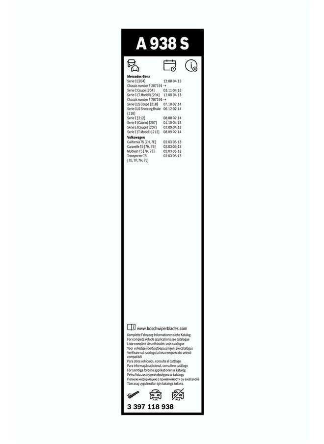 BOSCH - A938S OE Specialty AeroTwin Replacement Wiper Blades 24-24 Inches - Image 1