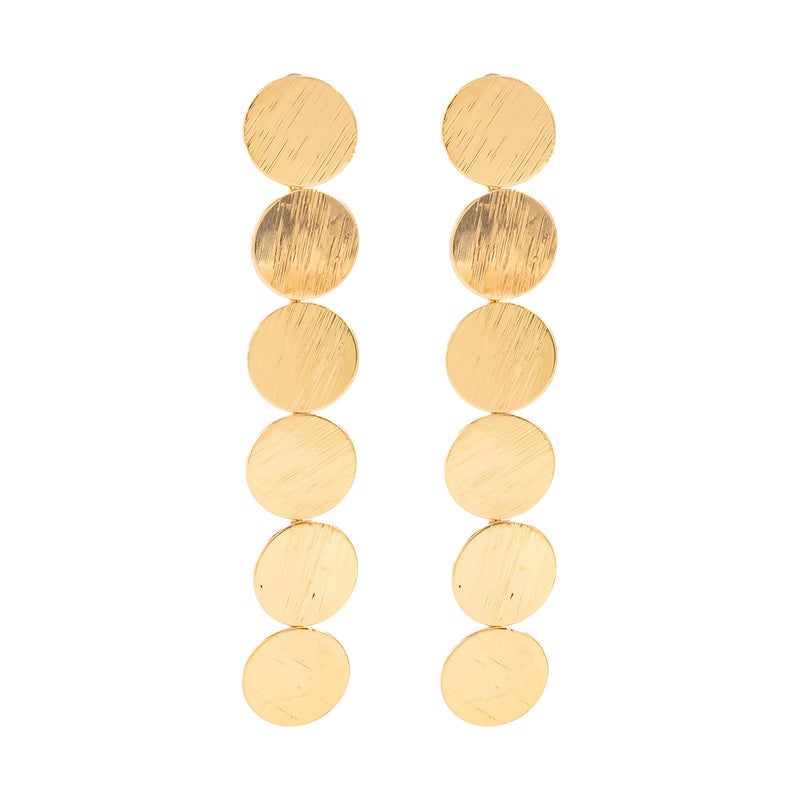 SHIXIN European and American Cross-Border Accessories INS Fashion Metal Disc Splicing Earrings with Exaggerated Sequin Pendant Tassel Long Earrings - Image 5
