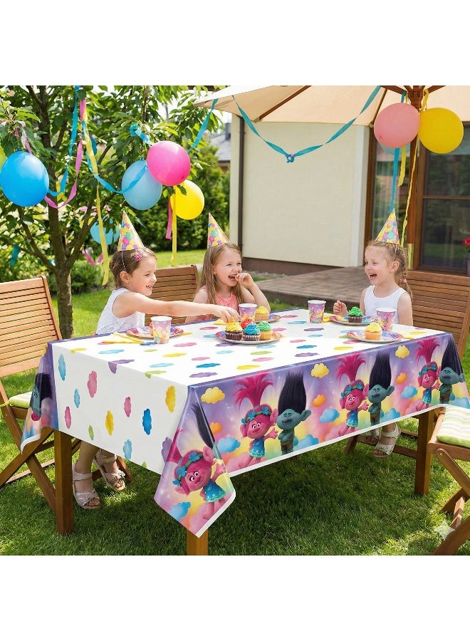 Procos Ciao Trolls World Tour Plastic Tablecloth – 120x180 cm Party Table Cover - Image 3