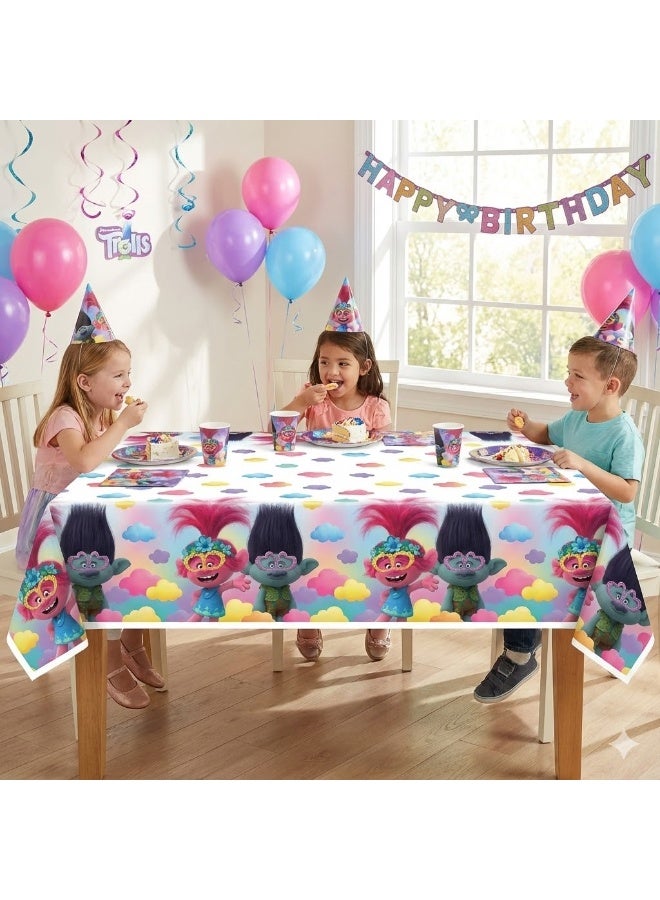 Procos Ciao Trolls World Tour Plastic Tablecloth – 120x180 cm Party Table Cover - Image 2