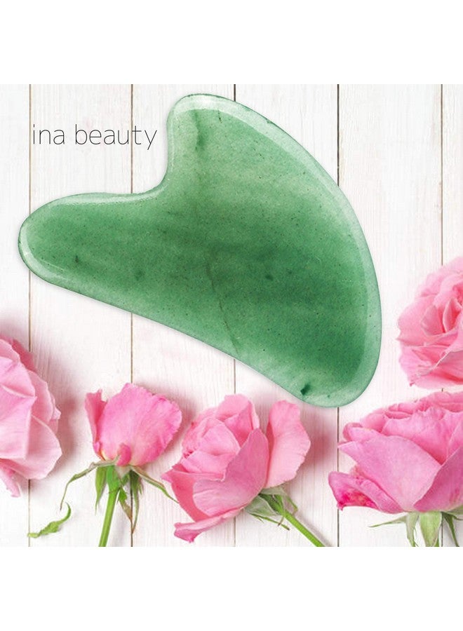 Ina Beauty Large Gua Sha Heart Natural Jade Stone For Face To Lift Decrease Puffiness And Tighten - Image 3