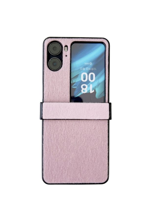 HuHa Case Cover For OPPO Find N2 Flip Hinge Plush PC Phone Case Pink