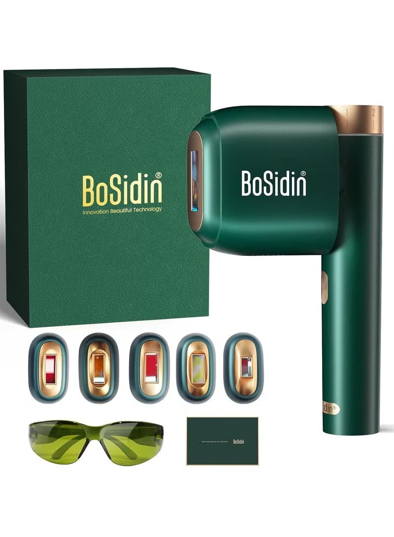 Bosidin Professional IPL Laser Hair Removal Machine Green for Permanent Whole Body Hair Removal Men and Women - Image 1
