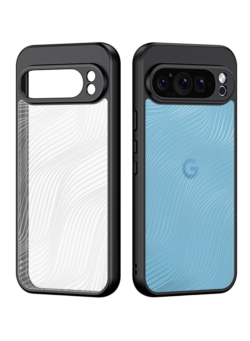 دوكس دوتشيز جراب ايمو دوكس دوكيس شفاف مضاد للاصفرار [غطاء خلفي صلب من البولي كربونات ومن السيلكون ] جراب واقٍ مقاوم للصدمات متوافق مع Pixel 9 Pro XL (أسود) - Image 1