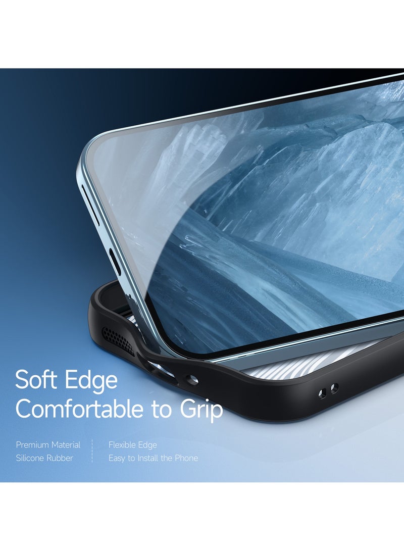 دوكس دوتشيز جراب ايمو دوكس دوكيس شفاف مضاد للاصفرار [غطاء خلفي صلب من البولي كربونات ومن السيلكون ] جراب واقٍ مقاوم للصدمات متوافق مع Pixel 9 Pro XL (أسود) - Image 2