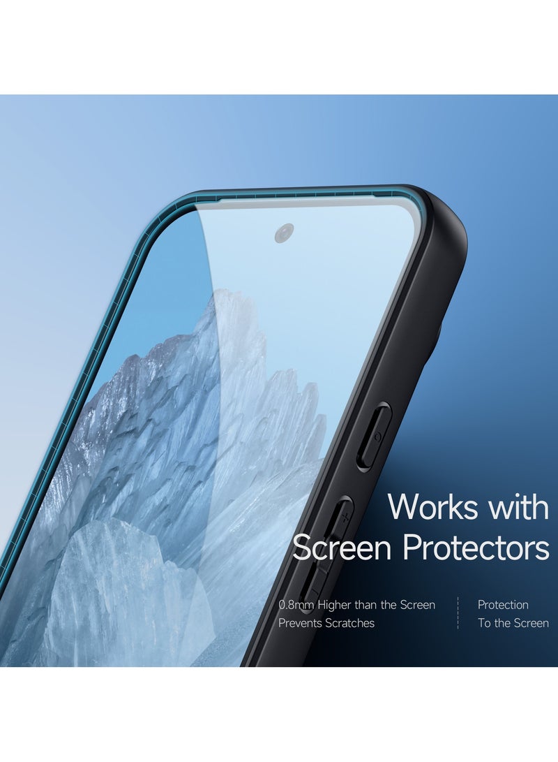 دوكس دوتشيز جراب ايمو دوكس دوكيس شفاف مضاد للاصفرار [غطاء خلفي صلب من البولي كربونات ومن السيلكون ] جراب واقٍ مقاوم للصدمات متوافق مع Pixel 9 Pro XL (أسود) - Image 3